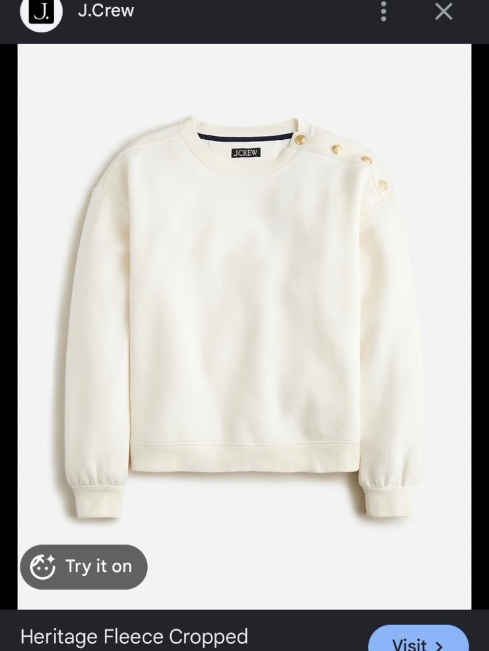 new J.CREW PREMIUM heritage novelty button fleece sweatshirt large